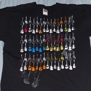 Ink Inc Brand T-Shirt with Various Guitar Silhouettes!!